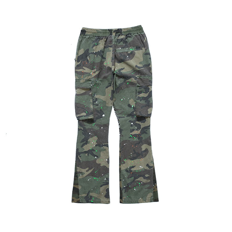 American Casual European And American High Street Guard Pants Camouflage Flared Pants Straight Trousers