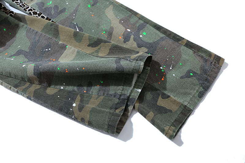 American Casual European And American High Street Guard Pants Camouflage Flared Pants Straight Trousers