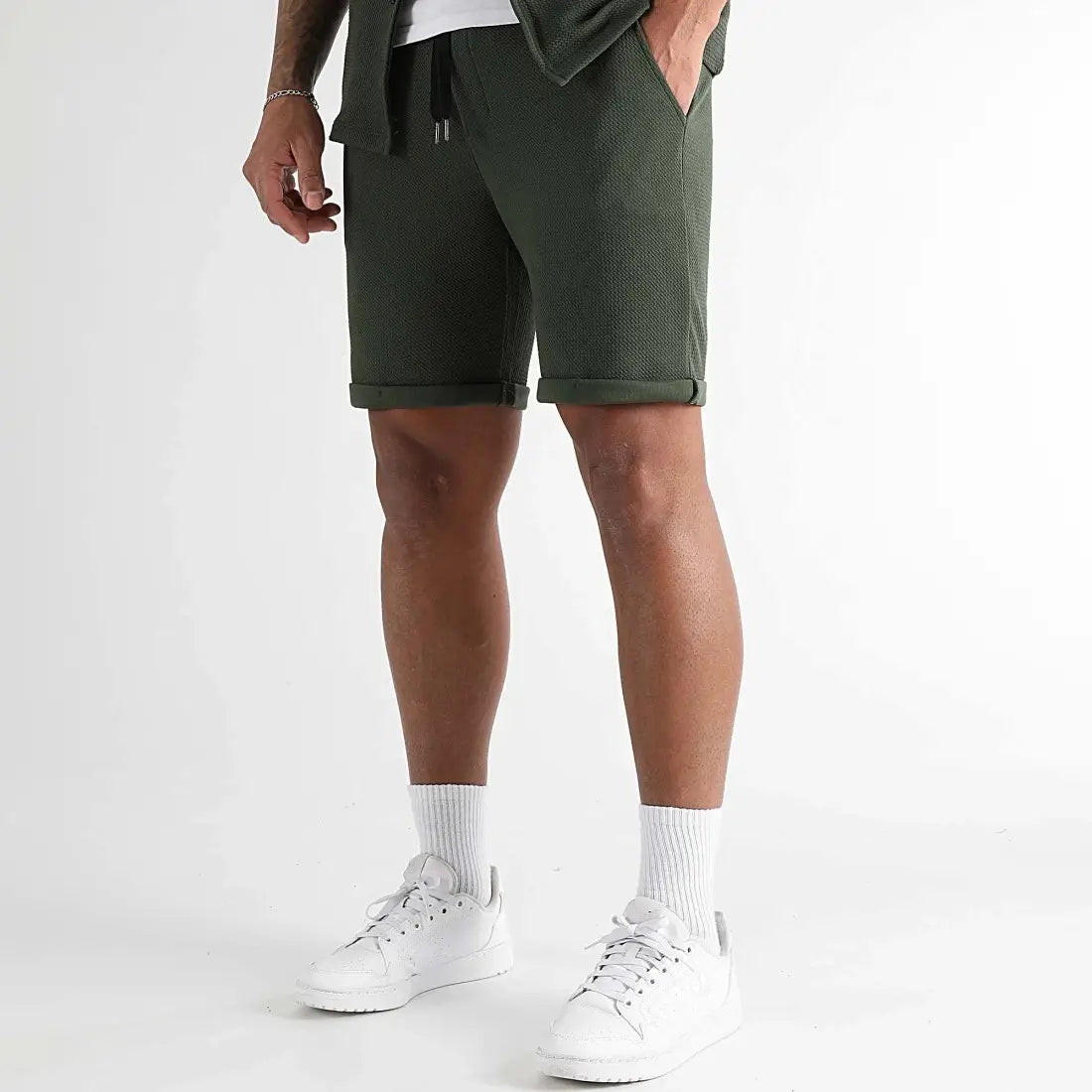 Daily Casual Short Sleeve Cardigan Shirt Men’s Suit Solid Color Summer