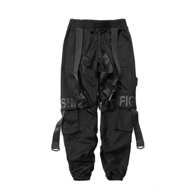 Guochao Functional Wind Streamer Overalls Men’s Trousers Tide Brand