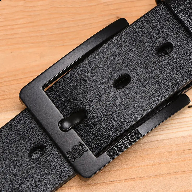 Men’S Pin Buckle Pure Leather Belt