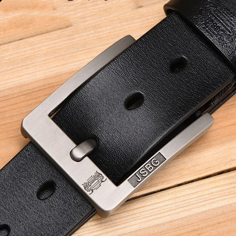 Men’S Pin Buckle Pure Leather Belt