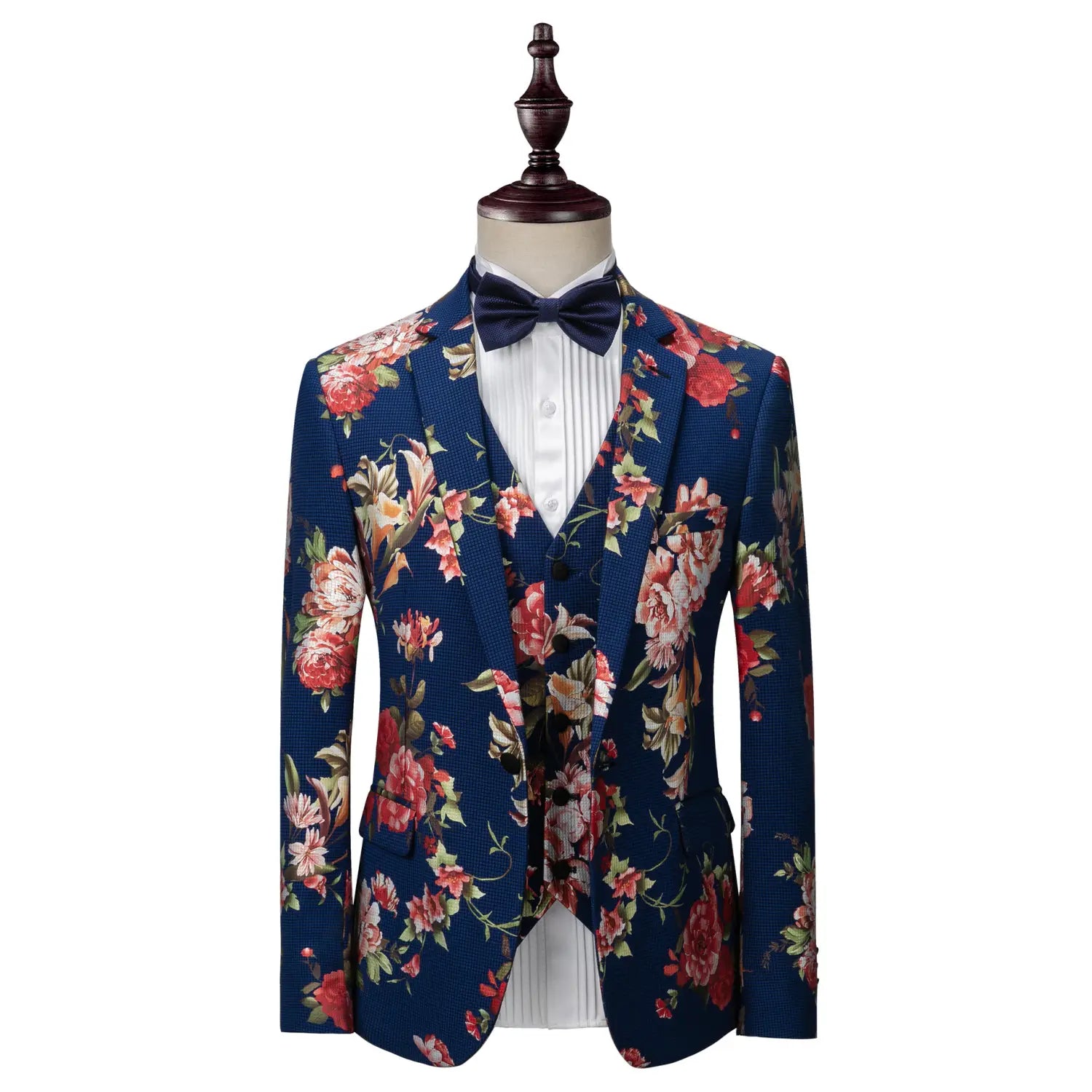 Men’s printed dress suit three-piece suit for annual meeting performance