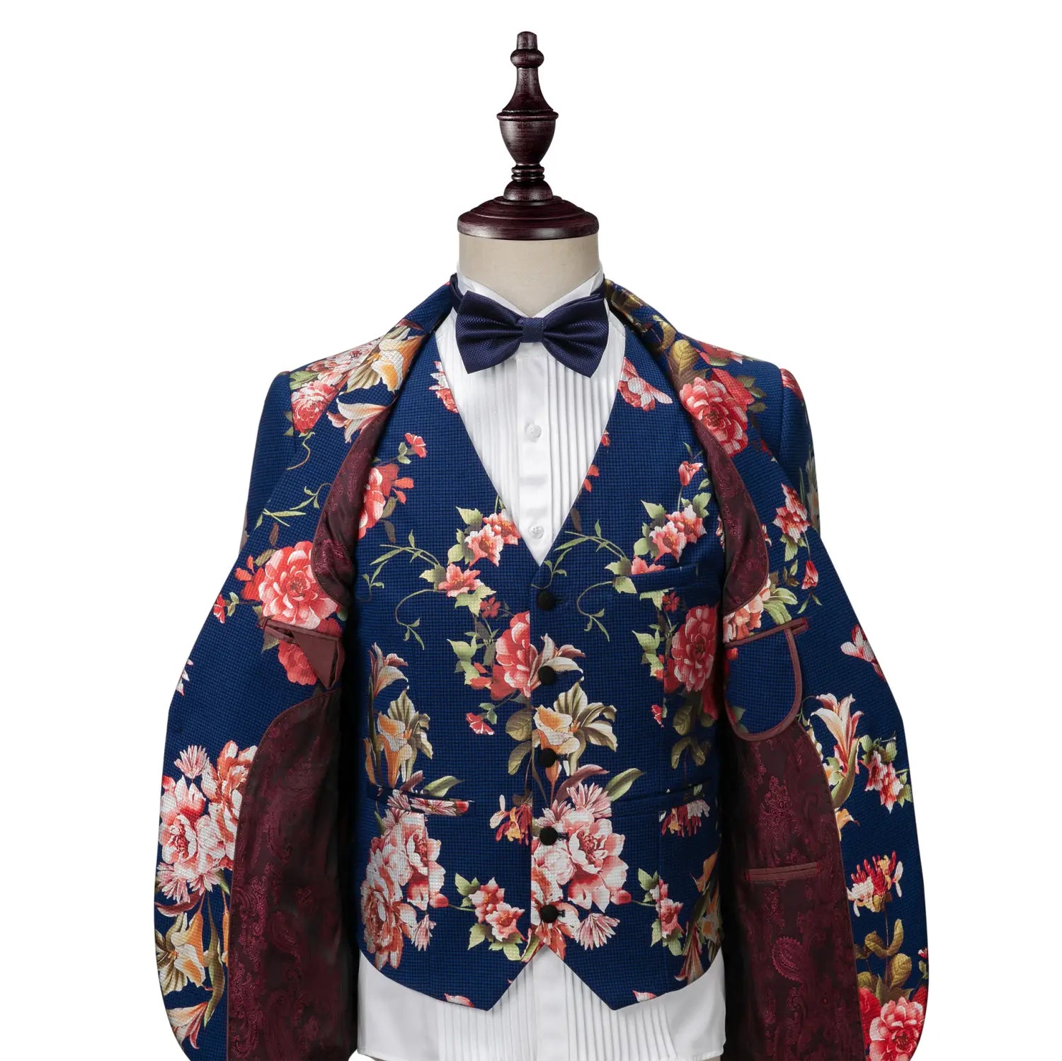 Men’s printed dress suit three-piece suit for annual meeting performance