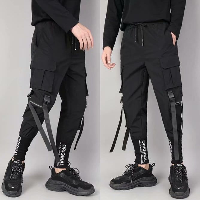 Men’S Three-Dimensional Pocket Self-Cultivation And Foot Embroidery Harem Pants