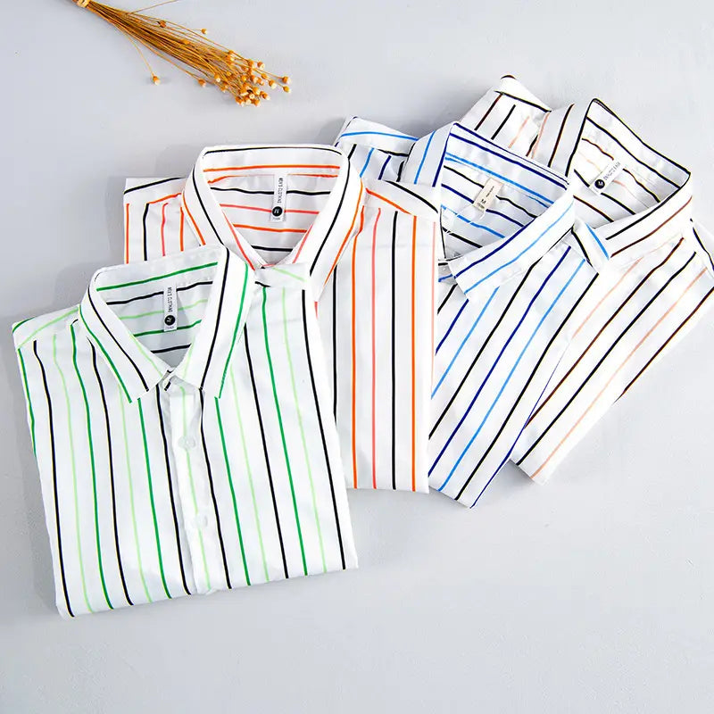 Casual Trend Color Striped Shirt