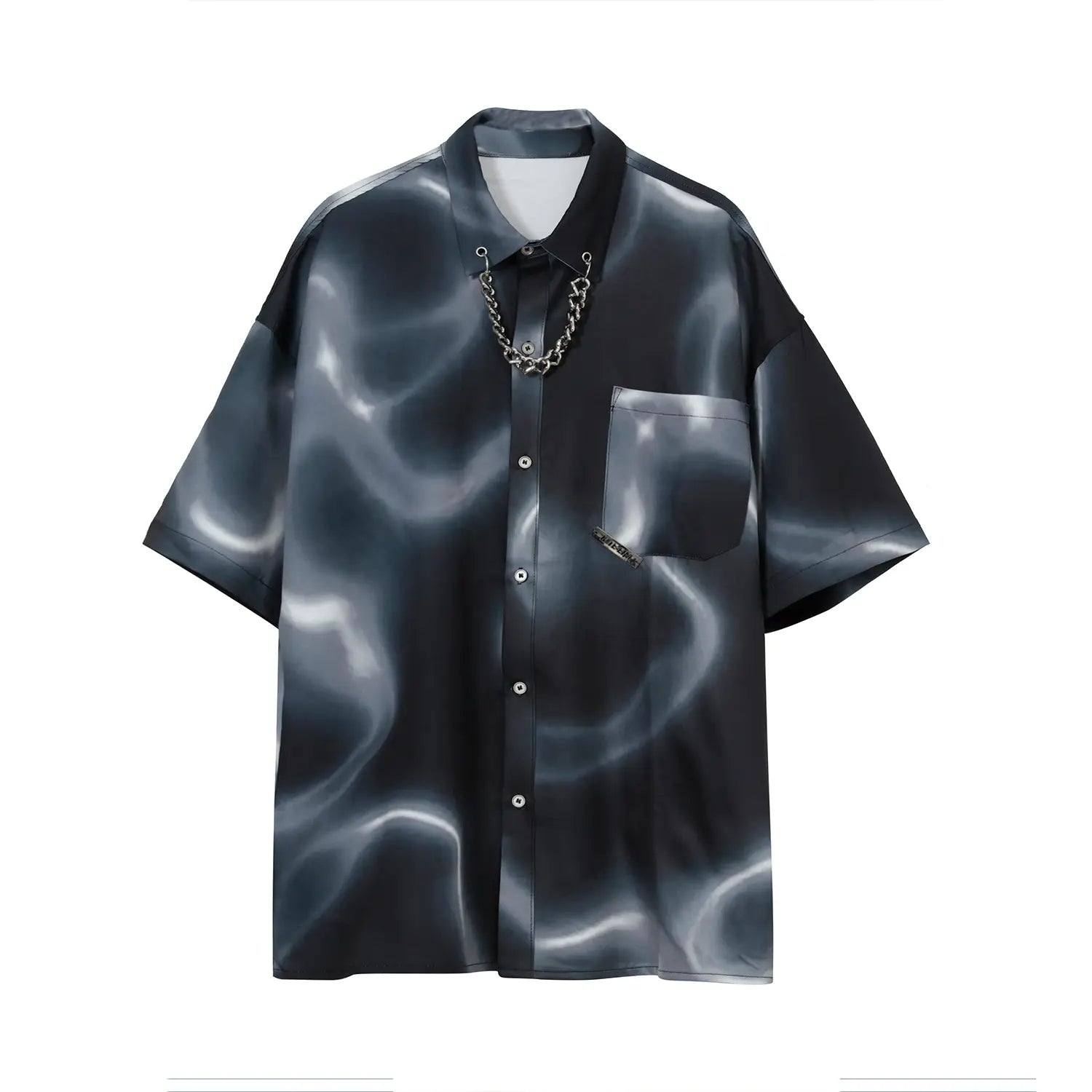 Handsome Casual Suit Men’s Tie-dye Chain Design Shirt