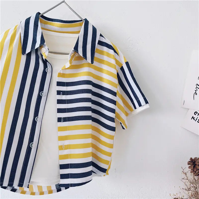 Boys’ Summer Children’S Short-Sleeved Shirts And Children’S Tops