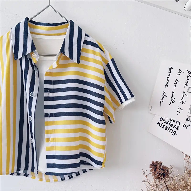 Boys’ Summer Children’S Short-Sleeved Shirts And Children’S Tops