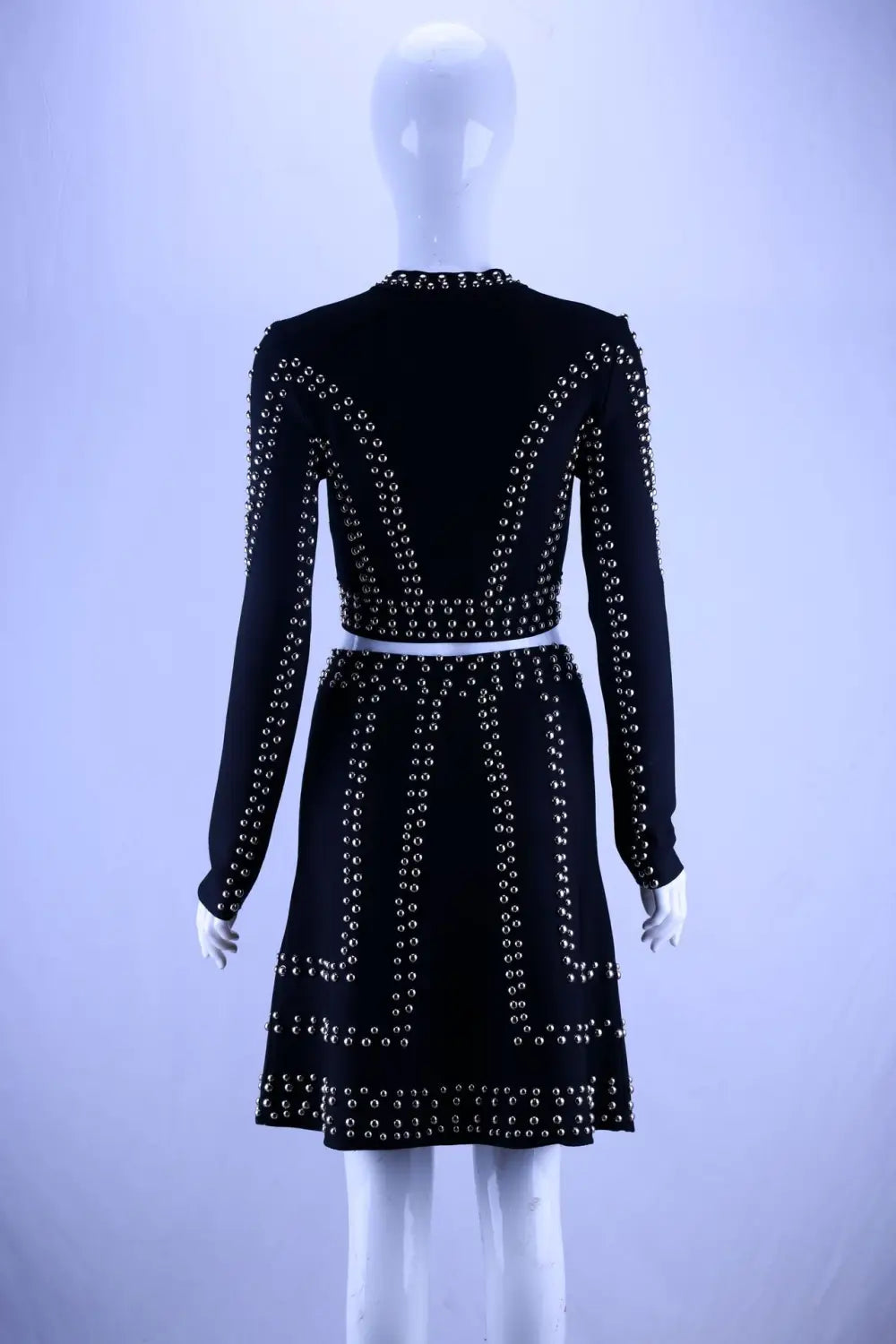 Round Neck Long-sleeved Temperament Slim Bandage Skirt Suit