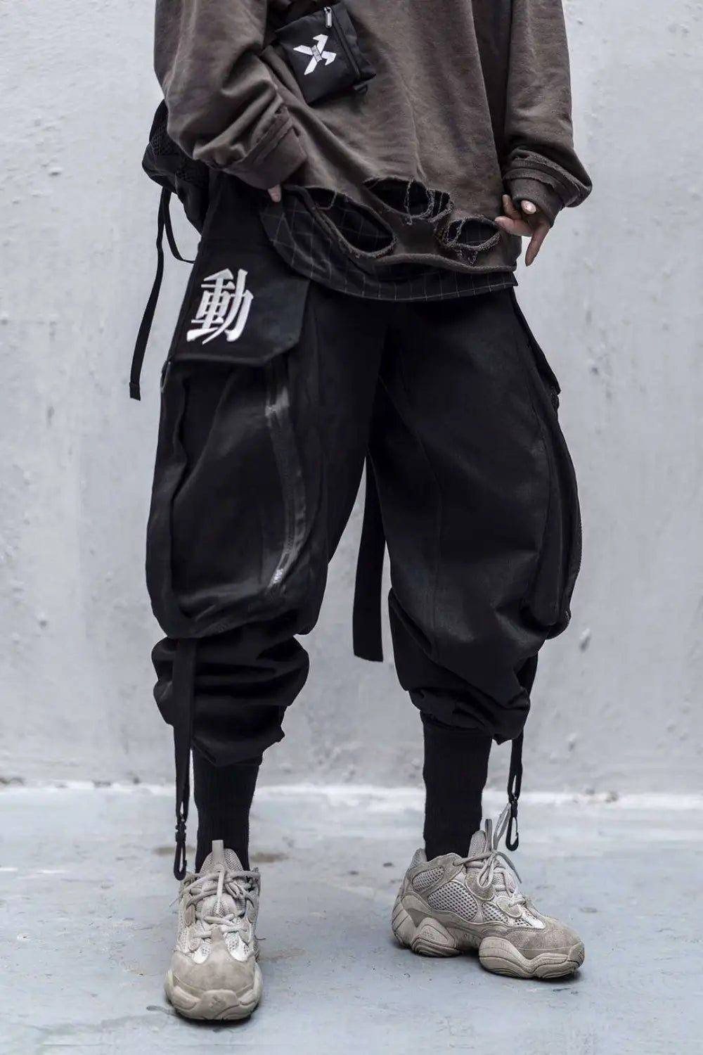 Head Functional Wind Tooling Casual Hip-Hop Nine-Point Pants