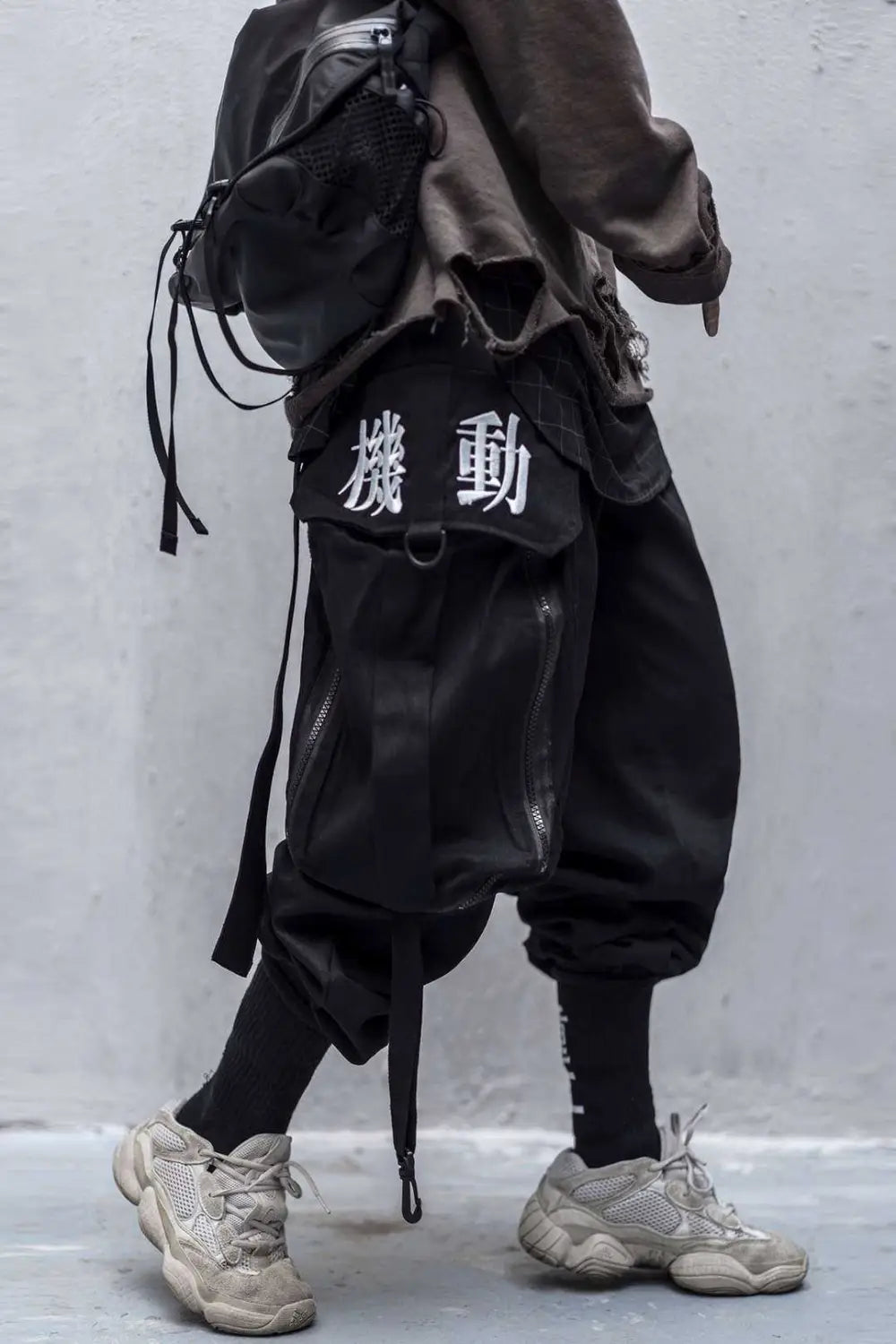 Head Functional Wind Tooling Casual Hip-Hop Nine-Point Pants