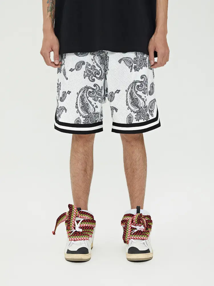 Breathable Mesh Material Full Printed Cashew Shorts