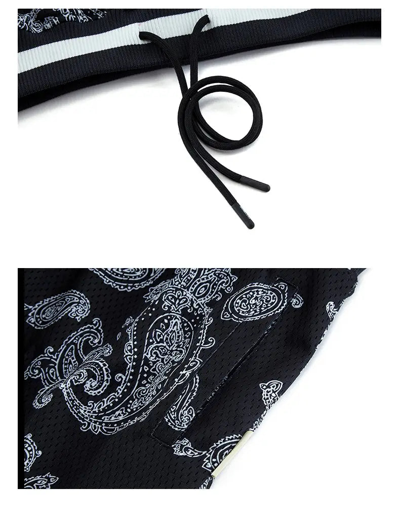 Breathable Mesh Material Full Printed Cashew Shorts