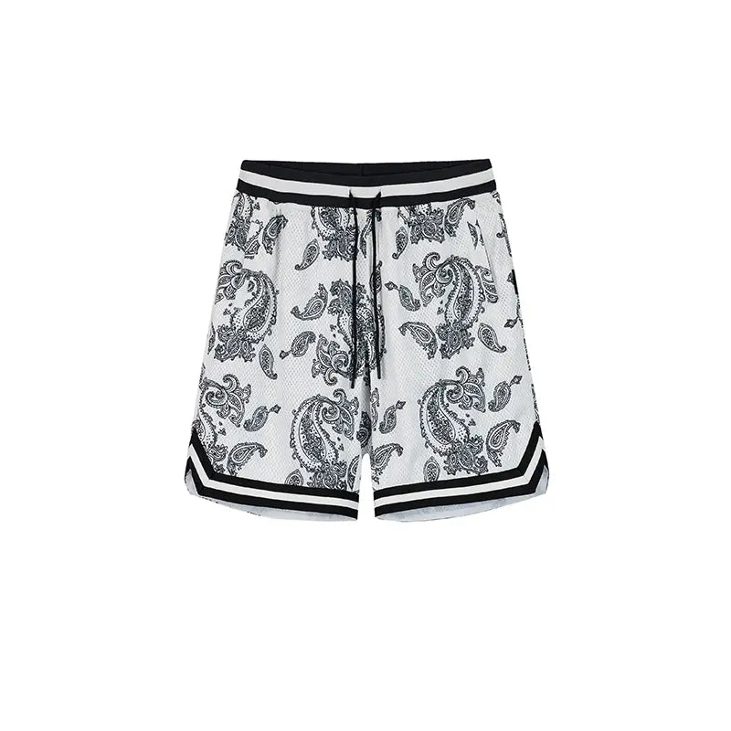 Breathable Mesh Material Full Printed Cashew Shorts