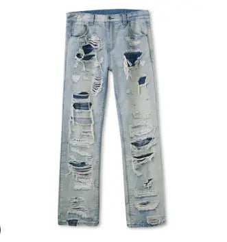 Kaalixto Ripped Jeans Men’s Washed Pants