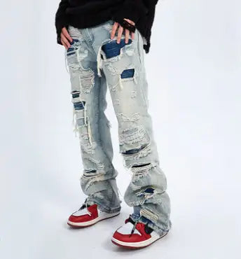 Kaalixto Ripped Jeans Men’s Washed Pants