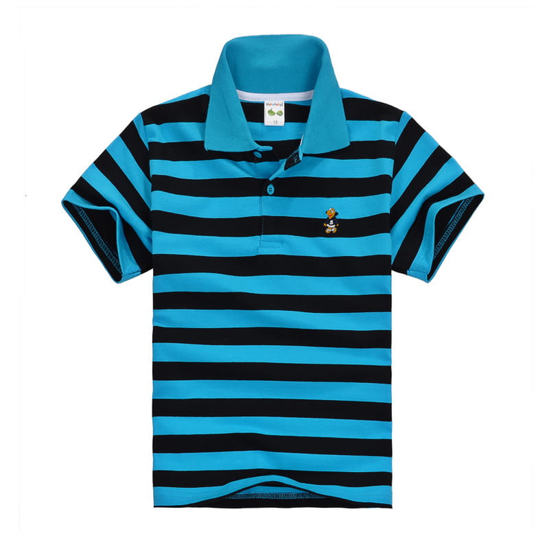 CUHK Children’s T-shirt Cotton Striped Lapel Polo Shirt