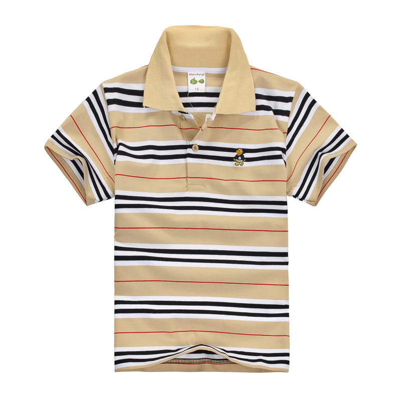 CUHK Children’s T-shirt Cotton Striped Lapel Polo Shirt