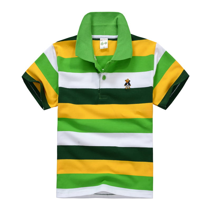 CUHK Children’s T-shirt Cotton Striped Lapel Polo Shirt