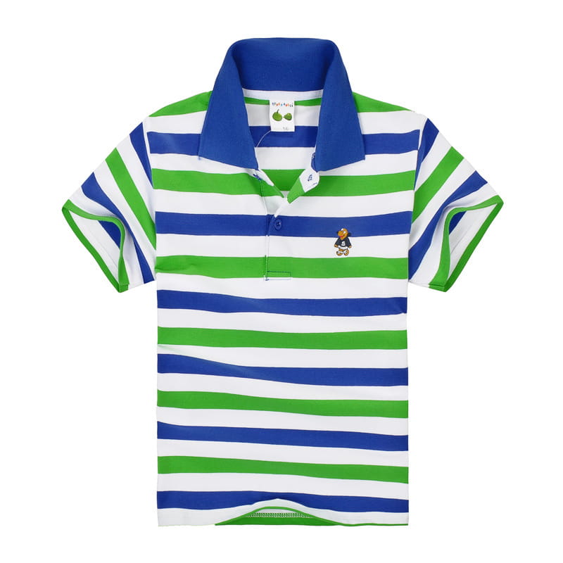 CUHK Children’s T-shirt Cotton Striped Lapel Polo Shirt