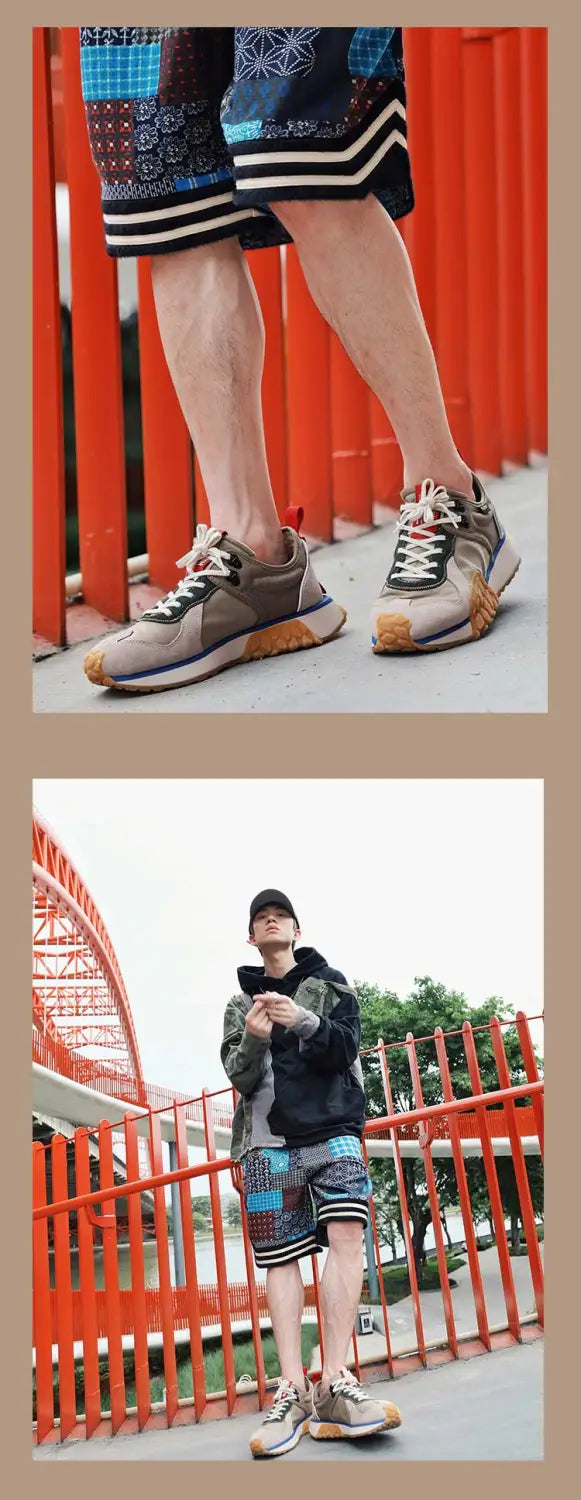 Men’s Linen Elastic Waist Panel Sports Basketball Shorts