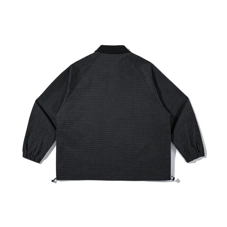 Retro Corduroy Lapel Workwear Plaid Casual Loose Jacket
