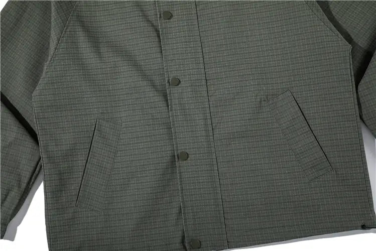 Retro Corduroy Lapel Workwear Plaid Casual Loose Jacket