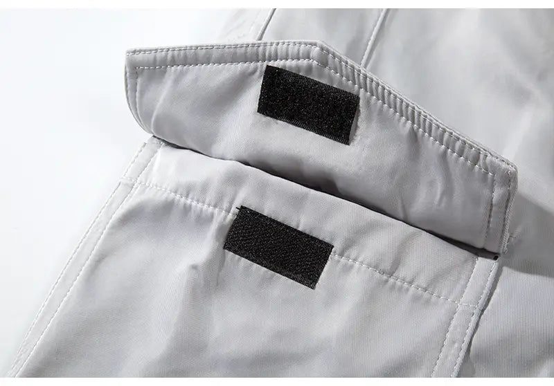 Breasted Slit Streamer Nylon Straight Overalls