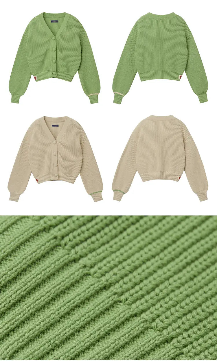 Grass green sweater cardigan sweater