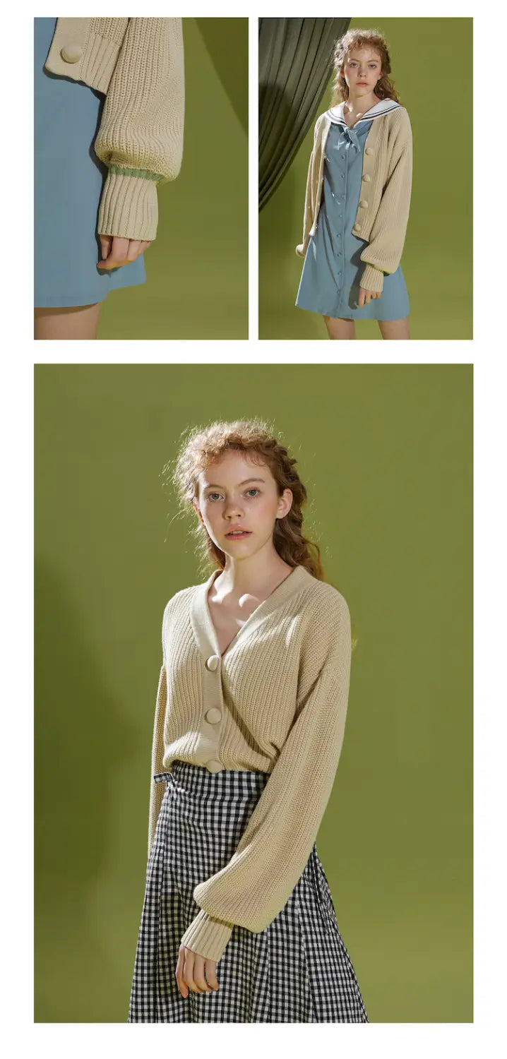 Grass green sweater cardigan sweater