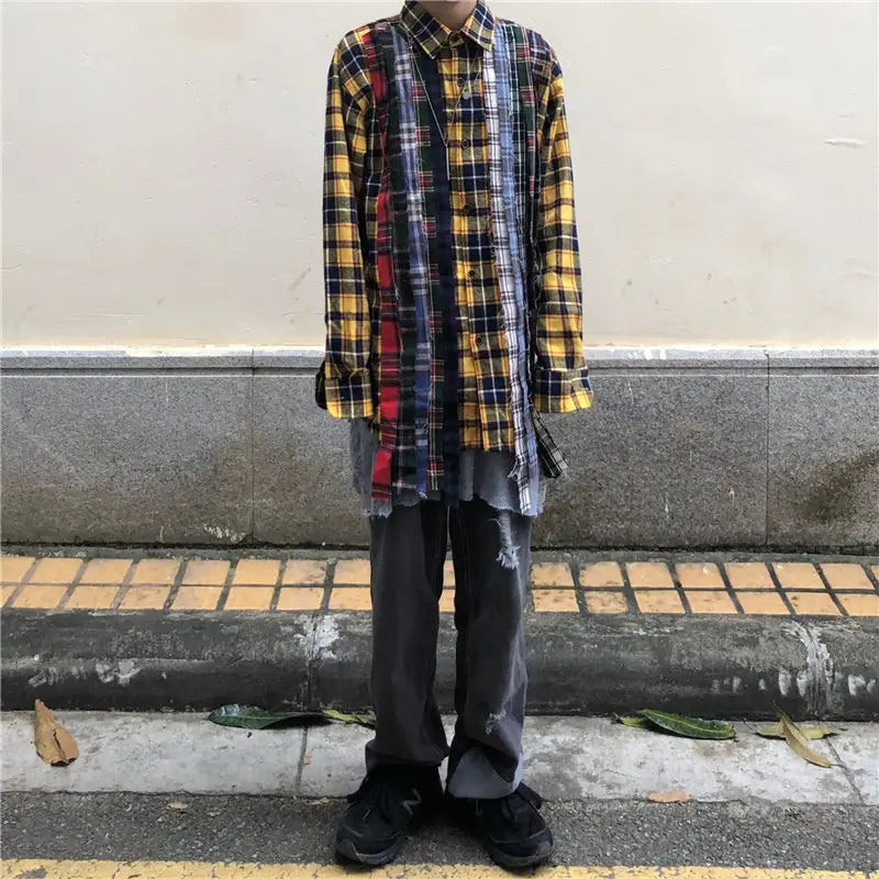 Stitching dark vintage destroys irregular shirts