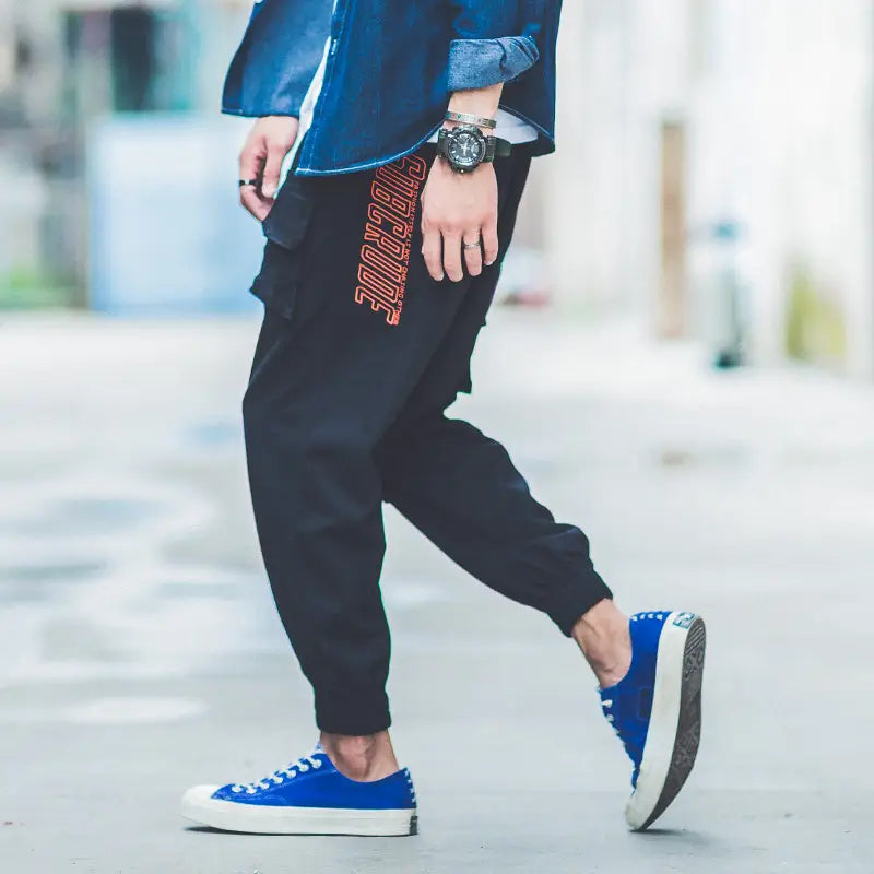 Men’s overalls cropped harem pants