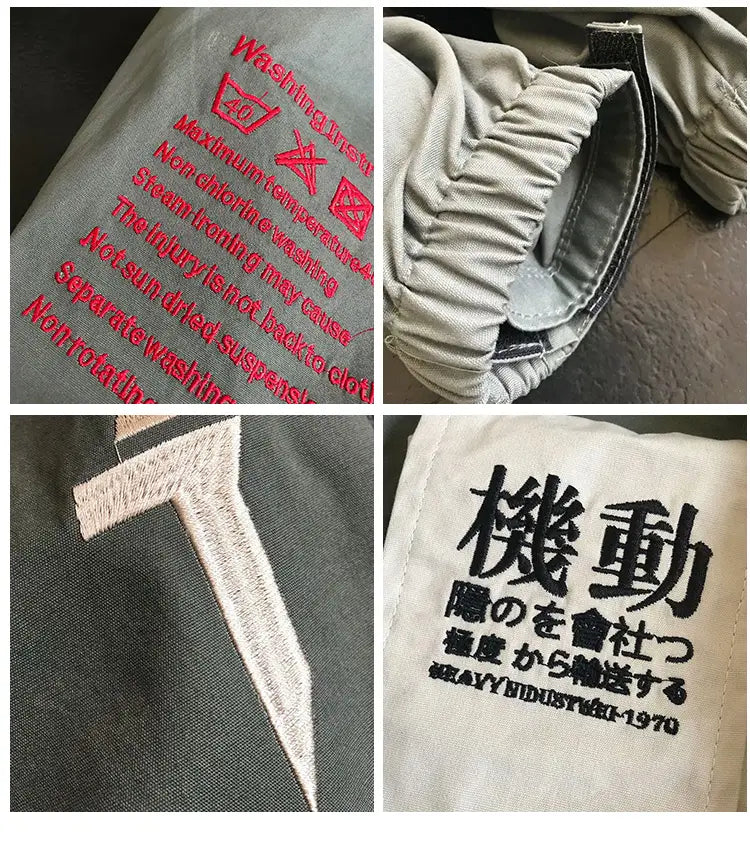 New men’s Japanese loose version of overalls fashion men’s large size stitching casual beam pants