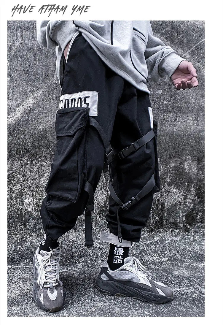 Casual Loose Straight Pants Men’s Sports Beamed Pants