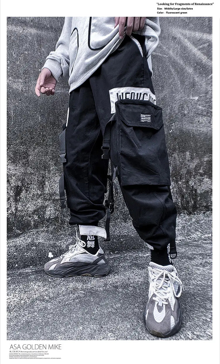Casual Loose Straight Pants Men’s Sports Beamed Pants