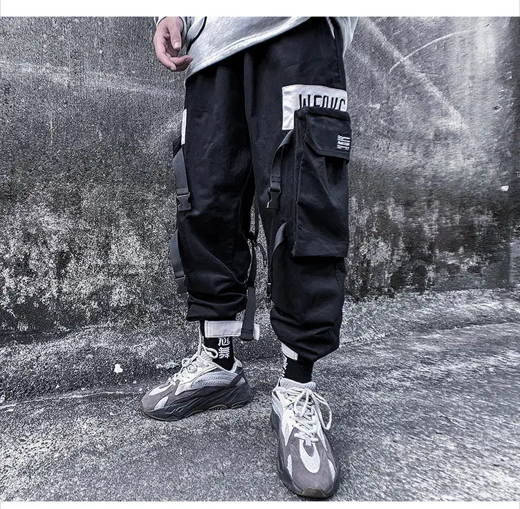 Casual Loose Straight Pants Men’s Sports Beamed Pants