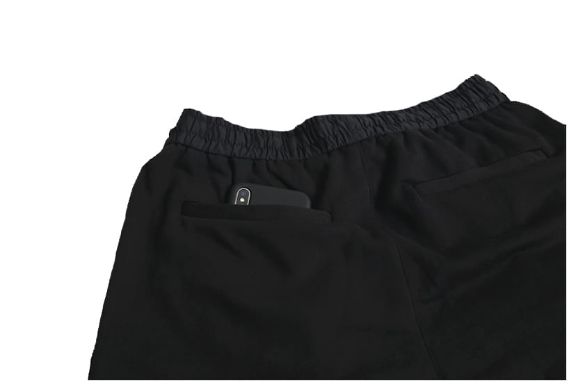 White Edge Woven Belt Large Pocket Zipper Casual Pants