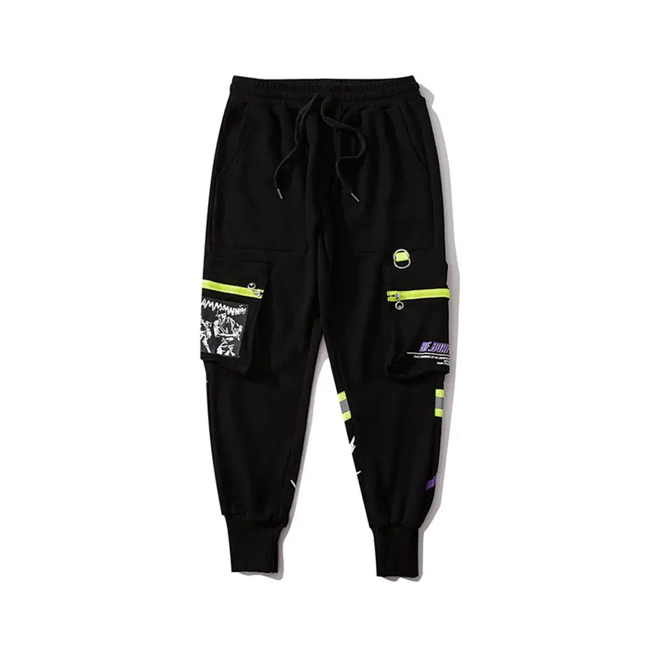 Pocket Letter Printed National Tide Harem Pants