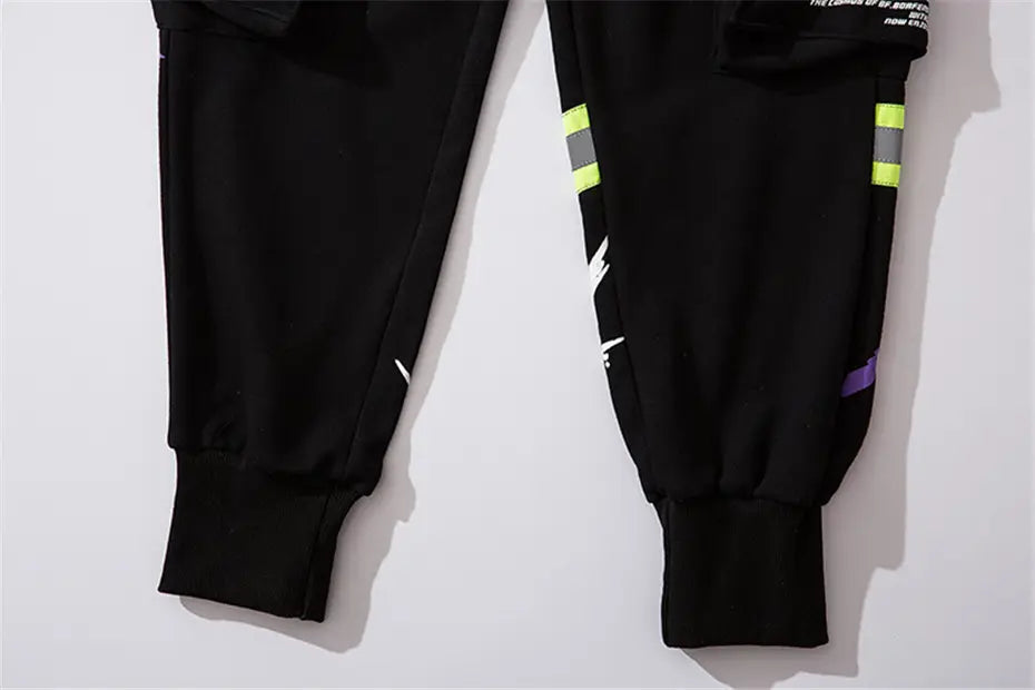 Pocket Letter Printed National Tide Harem Pants