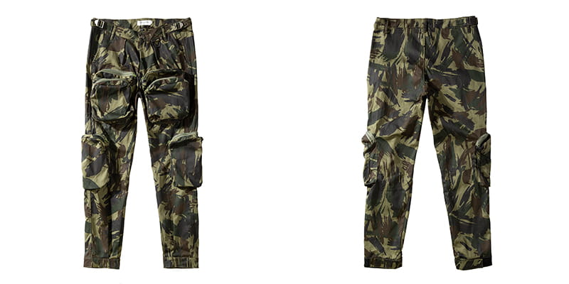 Multi-pocket camouflage straight pants