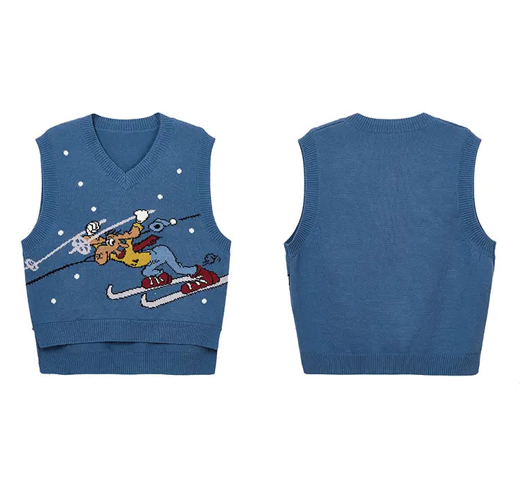 Knit Ski Sleeveless Sweater Vest