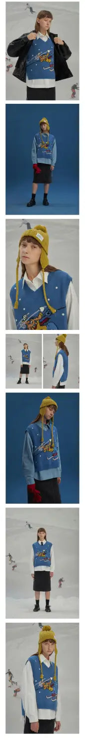 Knit Ski Sleeveless Sweater Vest