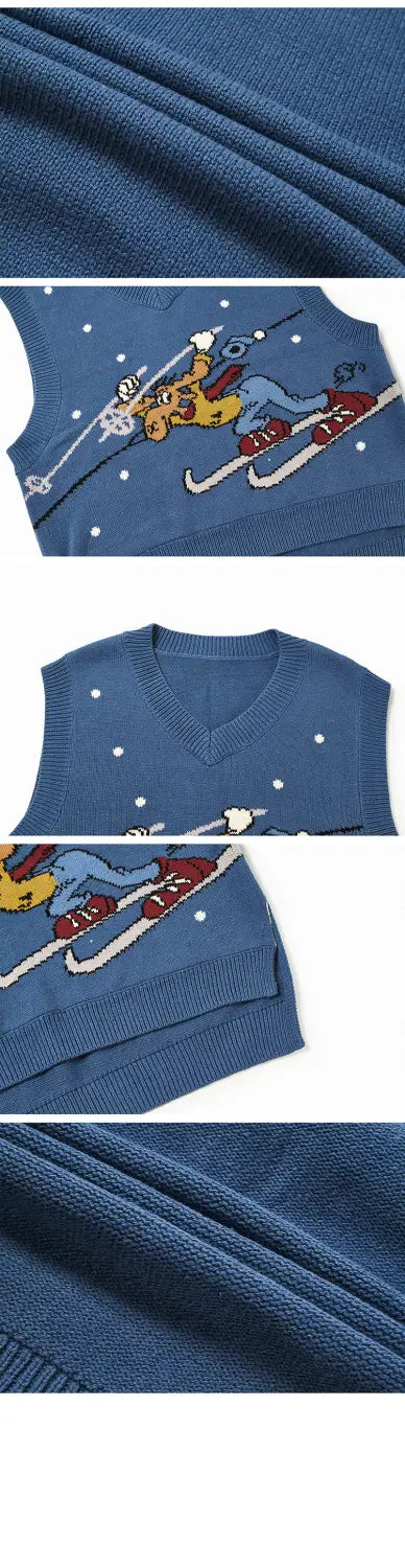 Knit Ski Sleeveless Sweater Vest