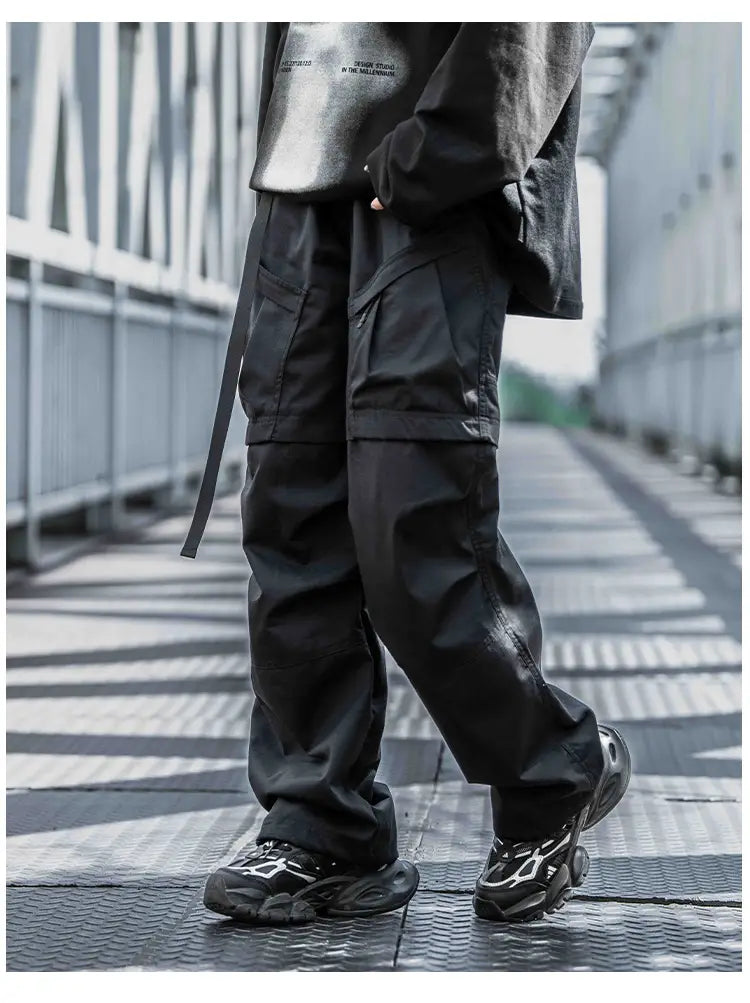 Straight Cargo Pants Men’s Multi-pocket Paratrooper Pants
