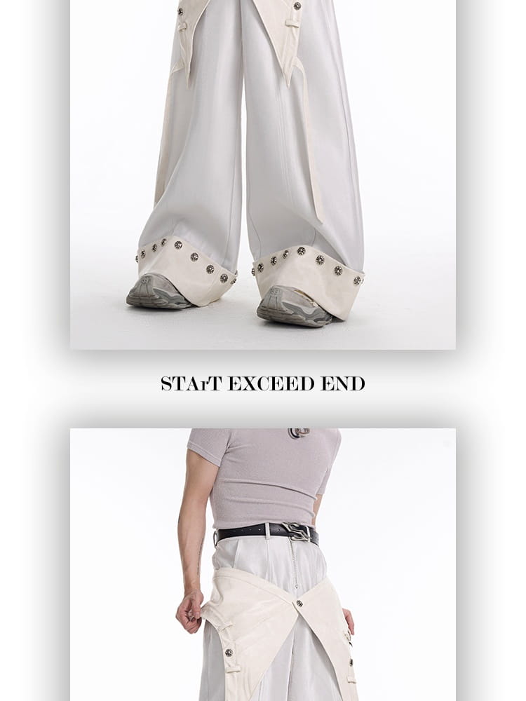 Niche Fake Two Pieces Pantskirt Punk Casual Pants