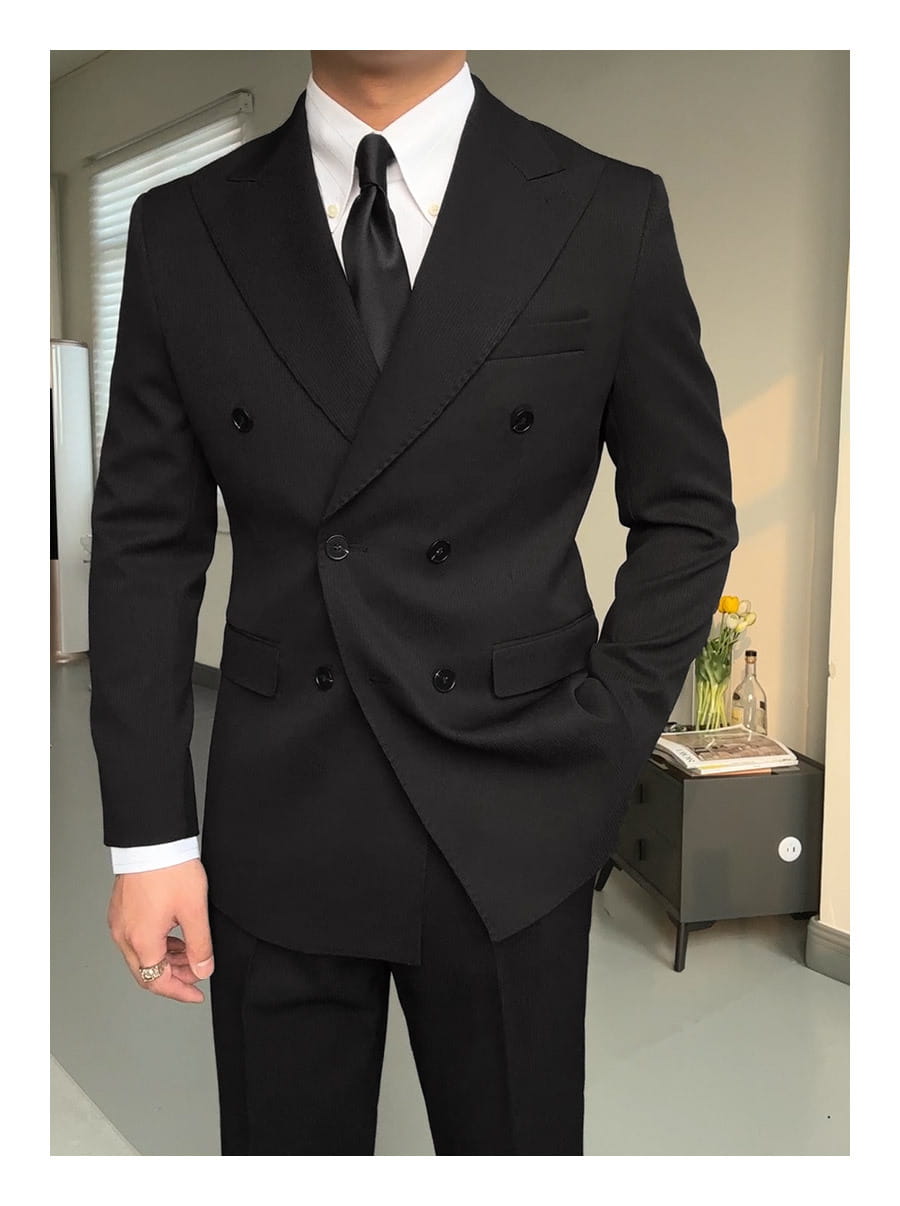 Spring Double Breasted Closure Collar Suit