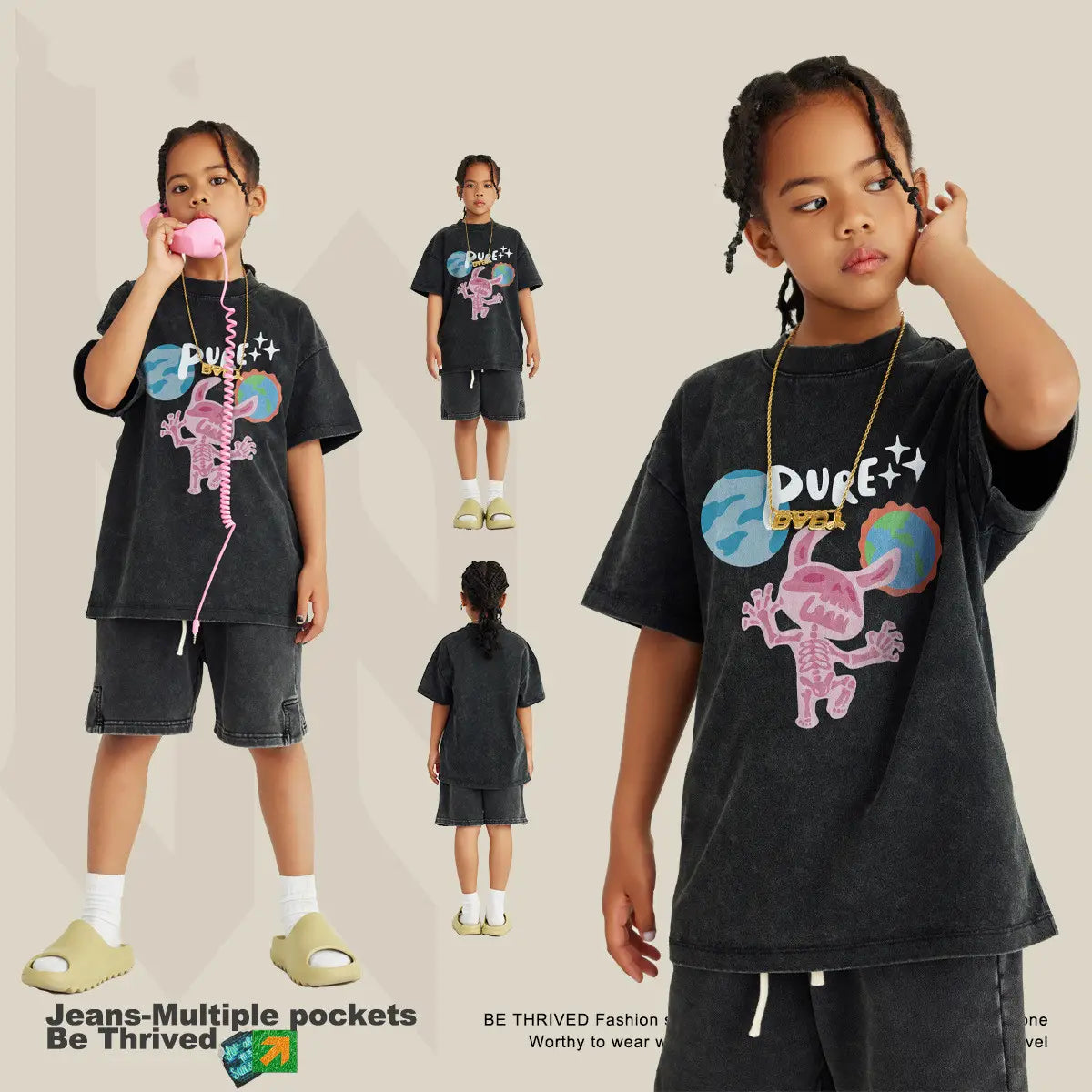 Children’s Fashion Fun Rabbit Printed T-shirt