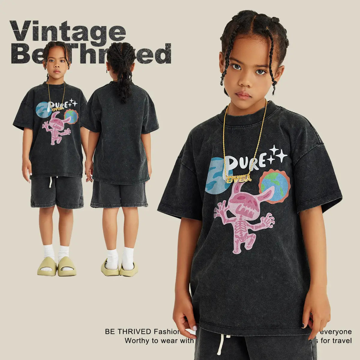 Children’s Fashion Fun Rabbit Printed T-shirt