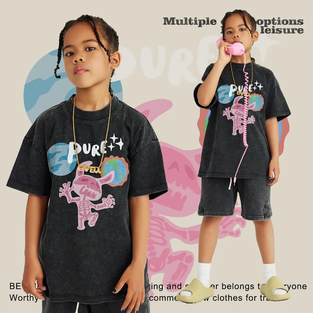 Children’s Fashion Fun Rabbit Printed T-shirt
